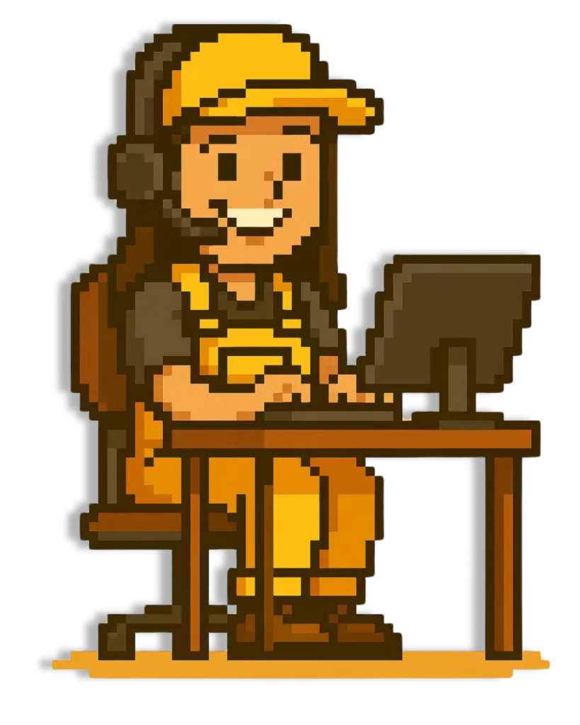 jane avatar in desk super service bros marketing